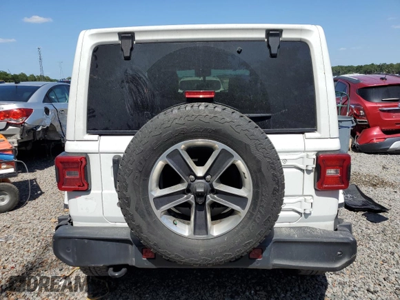 2019 Jeep Wrangler Unlimited Sahara with VIN 1C4HJXEG8KW574005, listed as a Copart auction lot 55386585 with Not provided miles and Salvage title. Bid and sale history available at DreamBid. Image 6.