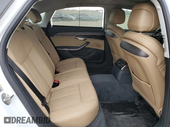 2020 Audi A8 L with VIN WAU8EAF83LN005169, listed as a Copart auction lot 46799864 with 0 mi miles and Salvage Title. Bid and sale history available at carsss.com. Image 10.