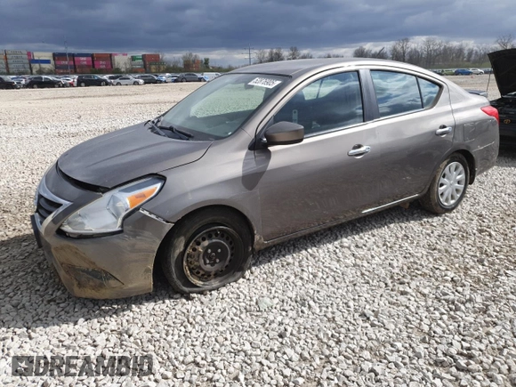 2015 Nissan Versa SV with VIN 3N1CN7AP8FL801258, listed as a Copart auction lot 52876905 with 89,724 mi miles and Salvage Title. Bid and sale history available at carsss.com. Image 1.