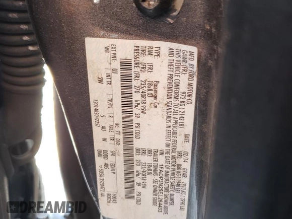 2014 Ford Focus Titanium with VIN 1FADP3N25EL264433, listed as a Copart auction lot 48863955 with Not provided miles and Salvage title. Bid and sale history available at DreamBid. Image 13.