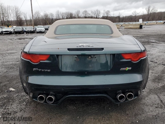 2016 Jaguar F-TYPE R with VIN SAJWJ6HL9GMK33775, listed as a Copart auction lot 49220885 with 46,217 mi miles and Salvage Title. Bid and sale history available at carsss.com. Image 6.