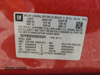 2013 Cadillac SRX Luxury Collection z VIN 3GYFNCE3XDS533241, wystawiony jako Copart lot #53933015 z przebiegiem 183 757 mil mil oraz Szkoda całkowita • Salvage title. Historia ofert i sprzedaży dostępna na DreamBid. Obrazek 12.