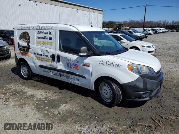 2016 Ram ProMaster City Cargo Tradesman with VIN ZFBERFAT3G6B52083, listed as a Copart auction lot 50864975 with 48,619 mi miles and Salvage title. Bid and sale history available at DreamBid. Image 4.