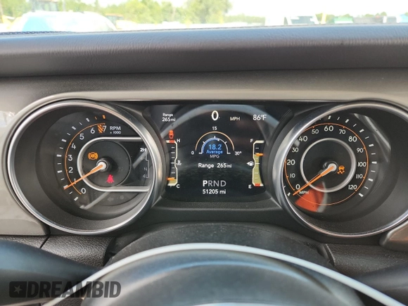 2023 Jeep Gladiator Overland with VIN 1C6HJTFG5PL560876, listed as a Copart auction lot 63239105 with 51,205 mi miles and Clean title. Bid and sale history available at DreamBid. Image 9.