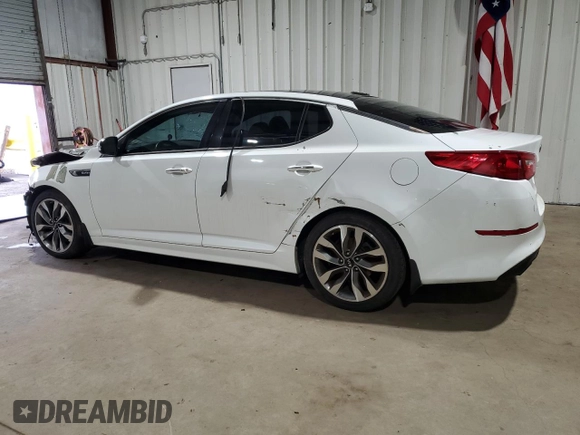 2015 Kia Optima SX Turbo with VIN 5XXGR4A61FG367091, listed as a Copart auction lot 50038995 with 106,003 mi miles and Clean Title. Bid and sale history available at carsss.com. Image 2.