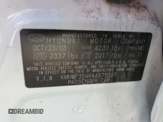 2004 Hyundai Sonata GLS with VIN KMHWF35HX4A975027, listed as a Copart auction lot 82652354 with 148,296 mi miles and Salvage Title. Bid and sale history available at carsss.com. Image 12.