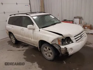 2001 Toyota Highlander z VIN JTEGD21A410017192, wystawiony jako IAAI lot #41346278 z przebiegiem 279 320 mil mil oraz . Historia ofert i sprzedaży dostępna na DreamBid. Obrazek 1.