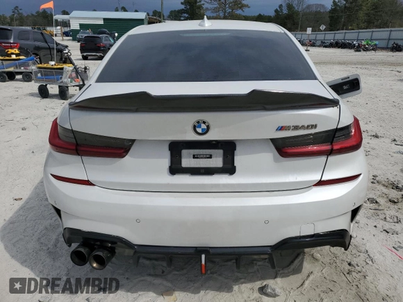 2022 BMW 3 Series M340i with VIN 3MW5U7J05N8C57442, listed as a Copart auction lot 47429075 with 50,798 mi miles and Salvage Title. Bid and sale history available at carsss.com. Image 6.