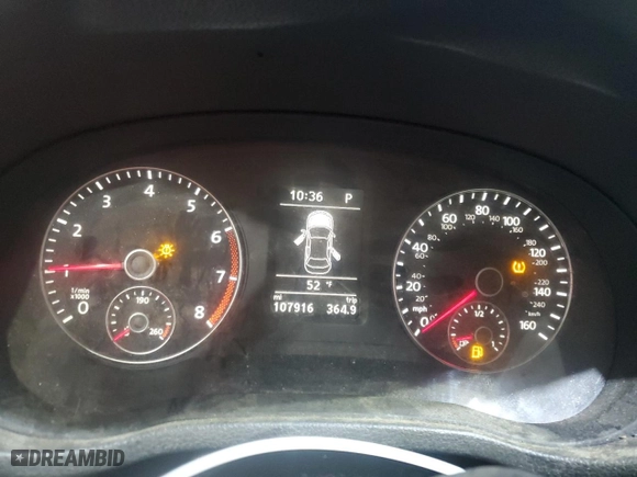 2014 Volkswagen Passat SE with VIN 1VWBP7A34EC003699, listed as a Copart auction lot 49218125 with 107,916 mi miles and Salvage Title. Bid and sale history available at carsss.com. Image 9.