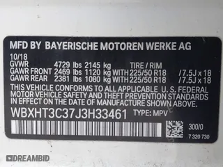 2018 BMW X1 xDrive28i with VIN WBXHT3C37J3H33461, listed as a IAAI auction lot 40997589 with 1 mi miles. Bid and sale history available at carsss.com. Image 9.