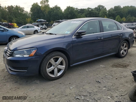 2013 Volkswagen Passat SE with VIN 1VWBP7A39DC085234, listed as a Copart auction lot 69177574 with 173,291 mi miles and Salvage Title. Bid and sale history available at carsss.com. Image 1.