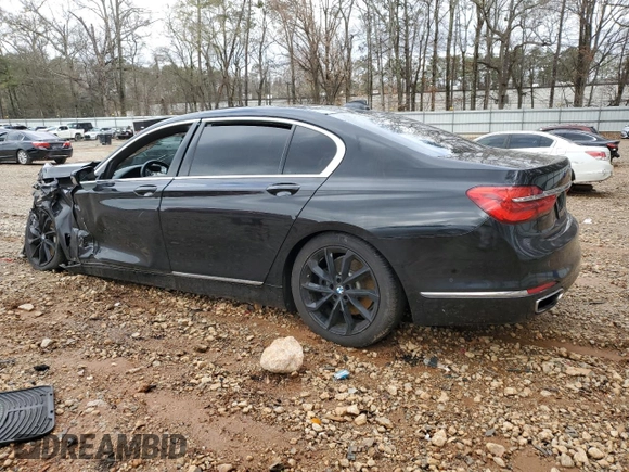 2016 BMW 7 Series 750i with VIN WBA7F0C55GGM20825, listed as a Copart auction lot 47743955 with 0 mi miles and Salvage Title. Bid and sale history available at carsss.com. Image 2.