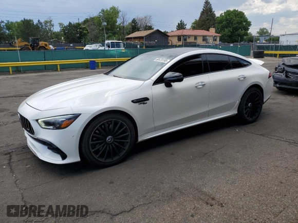 2021 Mercedes-Benz AMG GT 43 with VIN W1K7X5KB1MA040583, listed as a Copart auction lot 60470195 with 48,853 mi miles and Salvage title. Bid and sale history available at DreamBid. Image 1.