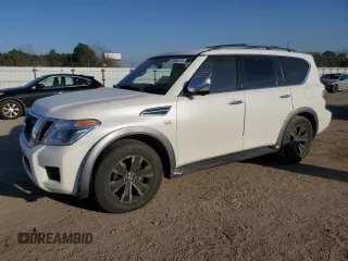 2018 Nissan Armada Platinum with VIN JN8AY2NF8J9331111, listed as a Copart auction lot 47265315 with 121,008 mi miles and Salvage Title. Bid and sale history available at carsss.com. Image 1.