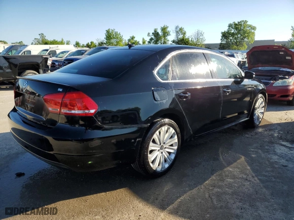 2013 Volkswagen Passat SE with VIN 1VWBP7A34DC019822, listed as a Copart auction lot 54716514 with 113,894 mi miles and Salvage Title. Bid and sale history available at carsss.com. Image 3.