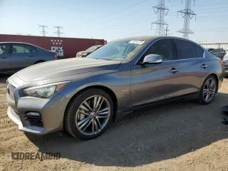 2014 Infiniti Q50 Hybrid Sport with VIN JN1AV7ARXEM701837, listed as a Copart auction lot 74954474 with 87,676 mi miles and Salvage Title. Bid and sale history available at carsss.com. Image 1.