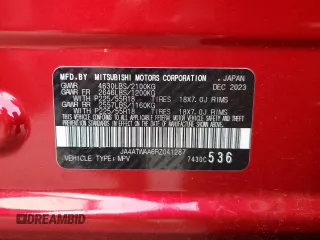 2024 Mitsubishi Eclipse Cross SE z VIN JA4ATWAA6RZ041287, wystawiony jako Copart lot #52700725 z przebiegiem 9 267 mil mil oraz Szkoda całkowita • Salvage title. Historia ofert i sprzedaży dostępna na DreamBid. Obrazek 15.