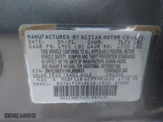 2021 Nissan Versa SV with VIN 3N1CN8EV1ML885631, listed as a IAAI auction lot 41912624 with 59,974 mi miles. Bid and sale history available at carsss.com. Image 9.