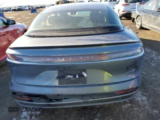 2023 Lucid Air Pure with VIN 50EA1PFA2PA007090, listed as a Copart auction lot 42149485 with 0 mi miles and Salvage Title. Bid and sale history available at carsss.com. Image 6.