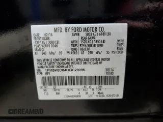 2016 Ford Explorer XLT with VIN 1FM5K8D84GGC29096, listed as a Copart auction lot 55491885 with 118,845 mi miles and Salvage Title. Bid and sale history available at DreamBid. Image 13.