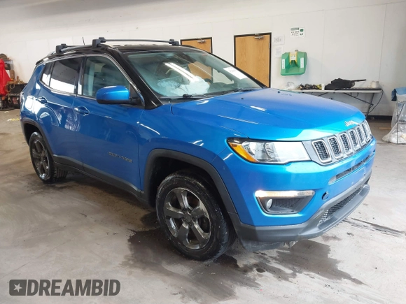 2019 Jeep Compass Latitude with VIN 3C4NJDBB8KT748817, listed as a IAAI auction lot 41289661 with 115,031 mi miles. Bid and sale history available at carsss.com. Image 1.