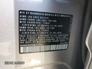 2022 Volkswagen Tiguan SE R-Line Black z VIN 3VV8B7AX9NM171563, wystawiony jako Copart lot #53090465 z przebiegiem 59 708 mil mil oraz Szkoda całkowita • Salvage title. Historia ofert i sprzedaży dostępna na DreamBid. Obrazek 14.