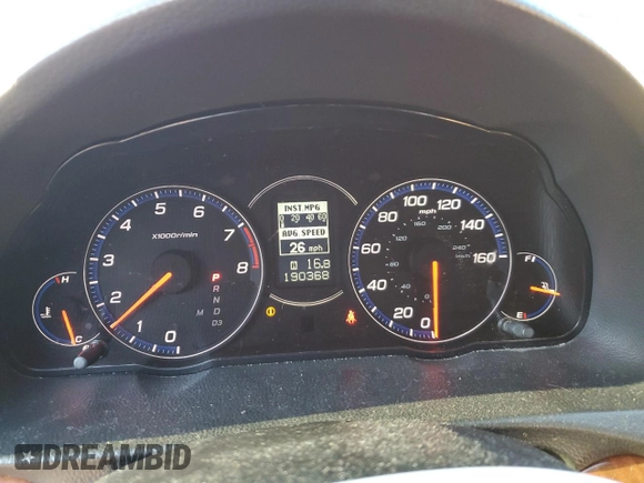 2008 Acura TSX Nav with VIN JH4CL96938C011257, listed as a Copart auction lot 41705595 with 190,368 mi miles and Salvage Title. Bid and sale history available at carsss.com. Image 9.