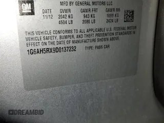 2013 Cadillac ATS Luxury with VIN 1G6AH5RX9D0137232, listed as a Copart auction lot 41594145 with 99,131 mi miles and Salvage Title. Bid and sale history available at DreamBid. Image 14.