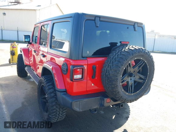 2020 Jeep Wrangler Unlimited Sahara with VIN 1C4HJXEN2LW195663, listed as a IAAI auction lot 41355828 with 81,742 mi miles. Bid and sale history available at carsss.com. Image 3.