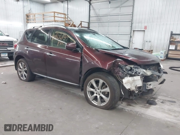 2014 Nissan Murano SV with VIN JN8AZ1MU3EW400818, listed as a IAAI auction lot 40806139 with 135,024 mi miles and . Bid and sale history available at carsss.com. Image 1.
