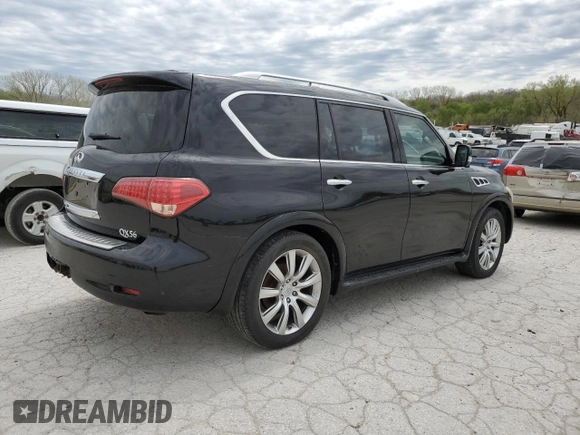 2011 Infiniti QX56 7-passenger with VIN JN8AZ2NE8B9005573, listed as a Copart auction lot 53086155 with 166,571 mi miles and Clean Title. Bid and sale history available at carsss.com. Image 3.