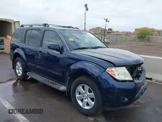 2008 Nissan Pathfinder LE with VIN 5N1AR18U68C640632, listed as a IAAI auction lot 42194300 with 247,275 mi miles and . Bid and sale history available at DreamBid. Image 1.