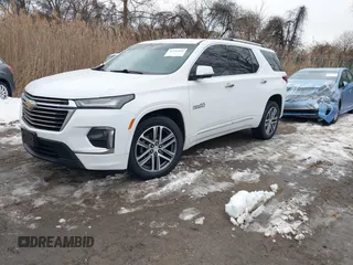2022 Chevrolet Traverse High Country with VIN 1GNEVNKW3NJ120485, listed as a IAAI auction lot 41359102 with 82,749 mi miles and . Bid and sale history available at DreamBid. Image 2.