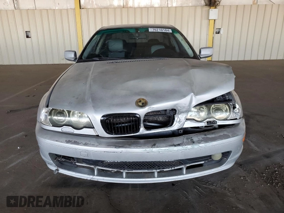 2002 BMW 3 Series 325Ci with VIN WBABN33452JW52200, listed as a Copart auction lot 76210184 with 377,385 mi miles and Non Repairable. Bid and sale history available at carsss.com. Image 5.