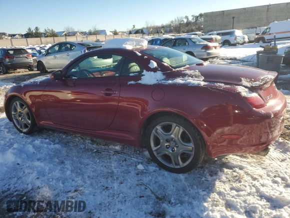 2007 Lexus SC 430 with VIN JTHFN45Y879016081, listed as a Copart auction lot 41605845 with 160,072 mi miles and Salvage Title. Bid and sale history available at DreamBid. Image 2.