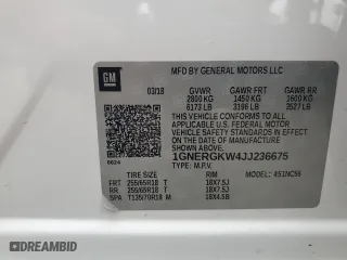 2018 Chevrolet Traverse LT Cloth with VIN 1GNERGKW4JJ236675, listed as a Copart auction lot 52904275 with 100,401 mi miles and Salvage Title. Bid and sale history available at carsss.com. Image 13.