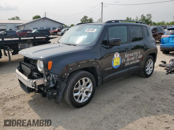 2018 Jeep Renegade Latitude z VIN ZACCJABB9JPH63600, wystawiony jako Copart lot #58851605 z przebiegiem 121 781 mil mil oraz Szkoda całkowita • Salvage title. Historia ofert i sprzedaży dostępna na DreamBid. Obrazek 1.