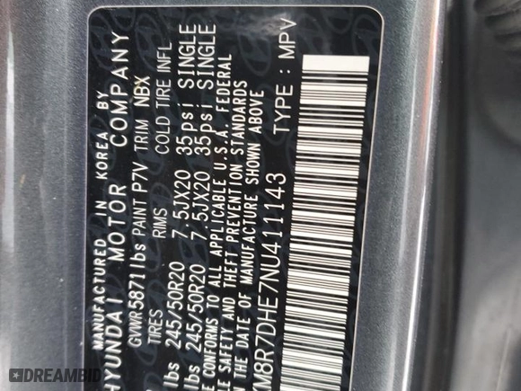2022 Hyundai Palisade Calligraphy with VIN KM8R7DHE7NU411143, listed as a Copart auction lot 45398855 with 60,546 mi miles and Salvage Title. Bid and sale history available at carsss.com. Image 13.
