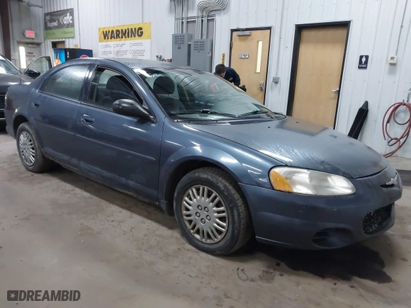 2002 Chrysler Sebring LX with VIN 1C3EL46XX2N197150, listed as a IAAI auction lot 41717055 with 168,789 mi miles. Bid and sale history available at carsss.com. Image 1.