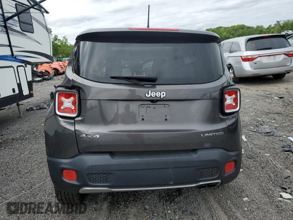 2016 Jeep Renegade Limited with VIN ZACCJBDT0GPD74512, listed as a Copart auction lot 57263705 with Not provided miles and Salvage title. Bid and sale history available at DreamBid. Image 6.