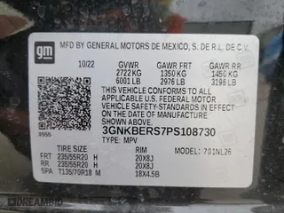 2023 Chevrolet Blazer RS with VIN 3GNKBERS7PS108730, listed as a Copart auction lot 43063915 with 37,700 mi miles and Salvage Title. Bid and sale history available at carsss.com. Image 14.