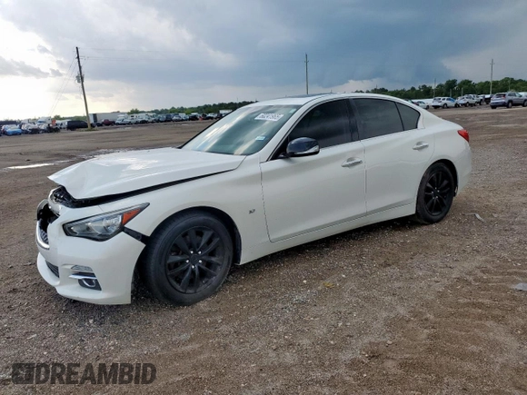 2015 Infiniti Q50 Premium with VIN JN1BV7AP7FM339762, listed as a Copart auction lot 60241965 with 94,278 mi miles and Salvage title. Bid and sale history available at DreamBid. Image 1.
