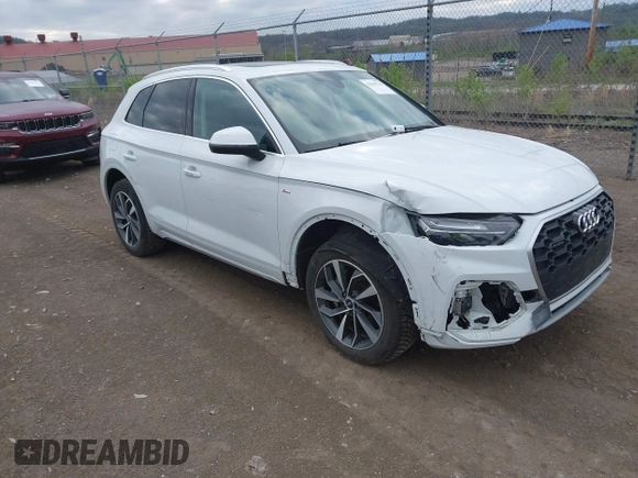 2022 Audi Q5 S line Premium Plus with VIN WA1EAAFY2N2014414, listed as a IAAI auction lot 42069743 with 44,654 mi miles and . Bid and sale history available at DreamBid. Image 1.