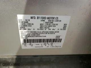 2019 Ford Explorer Sport with VIN 1FM5K8GT0KGA37330, listed as a Copart auction lot 43659165 with 72,916 mi miles and Salvage Title. Bid and sale history available at carsss.com. Image 16.