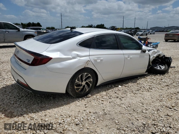 2022 Hyundai Sonata Hybrid Blue with VIN KMHL24JJXNA048348, listed as a Copart auction lot 65349624 with 14,379 mi miles and Salvage Title. Bid and sale history available at carsss.com. Image 3.