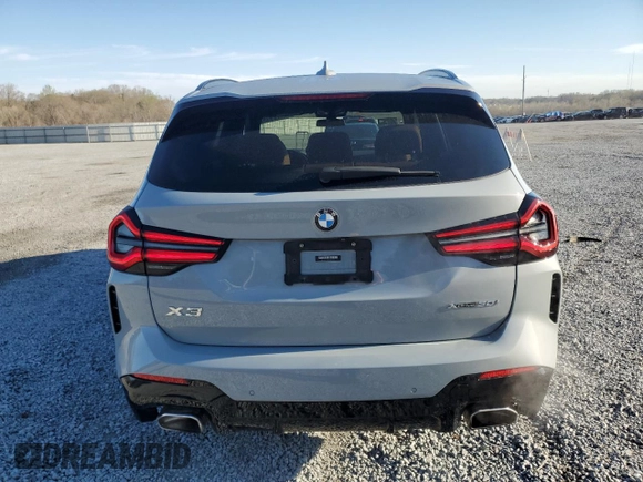 2022 BMW X3 xDrive30i with VIN 5UX53DP09N9K71795, listed as a Copart auction lot 49472915 with 39,070 mi miles and Salvage Title. Bid and sale history available at DreamBid. Image 6.