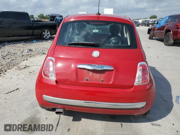 2012 FIAT 500 Lounge with VIN 3C3CFFCR0CT121390, listed as a Copart auction lot 54912265 with 109,885 mi miles and Salvage title. Bid and sale history available at DreamBid. Image 6.