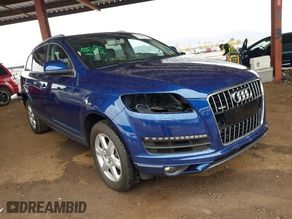 2015 Audi Q7 Premium Plus with VIN WA1LGAFE7FD010831, listed as a IAAI auction lot 41746007 with 106,796 mi miles and . Bid and sale history available at DreamBid. Image 1.