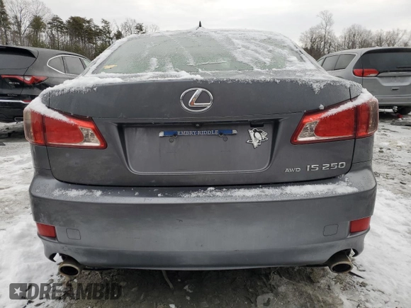 2012 Lexus IS 250 with VIN JTHCF5C25C5059413, listed as a Copart auction lot 87642065 with 108,205 mi miles and Salvage Title. Bid and sale history available at DreamBid. Image 6.