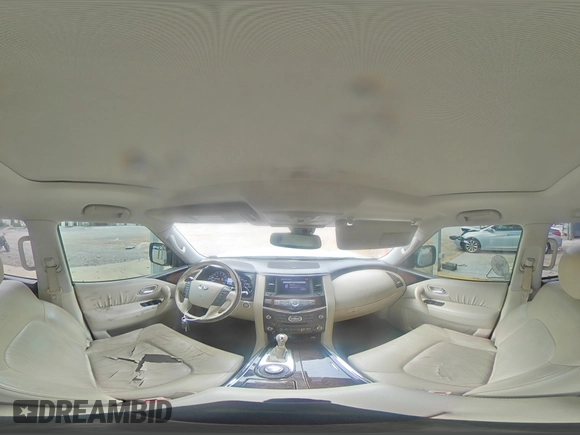 2012 Infiniti QX56 7-passenger with VIN JN8AZ2NE5C9017245, listed as a Copart auction lot 79654654 with 153,294 mi miles and Salvage Title. Bid and sale history available at carsss.com. Image 13.